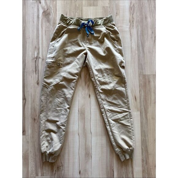 Figs Pants - Figs RETIRED COLOR Sand Zamora Scrub Pants with Blue Drawstring